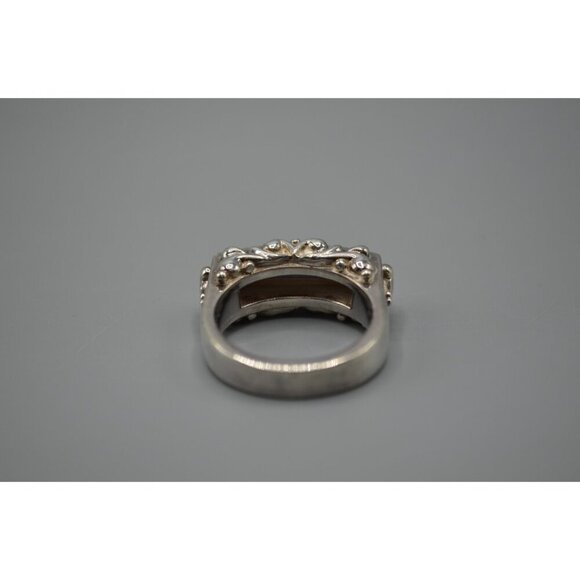 Purple Stone Bar Cluster Ring Single Row Sterling Silver 925 Nepal Stamp Sz 10 - Picture 4 of 7